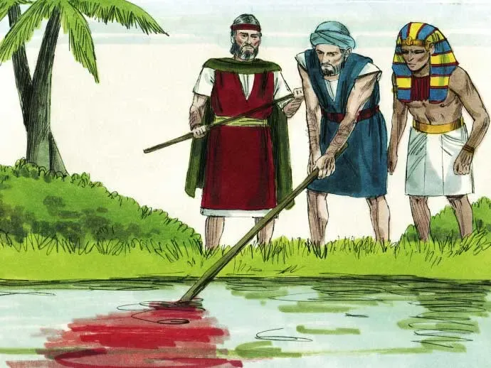 Primeira: As águas do Rio Nilo foram transformadas em Sangue