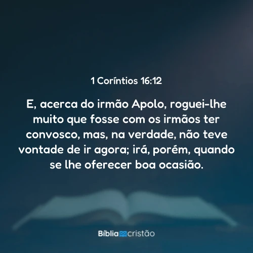 1 Coríntios 16:12