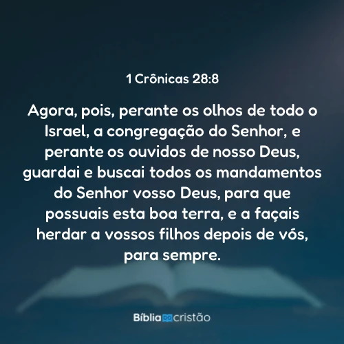 1 Crônicas 28:8