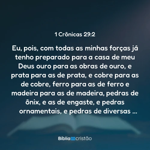1 Crônicas 29:2