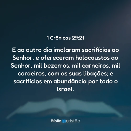 1 Crônicas 29:21