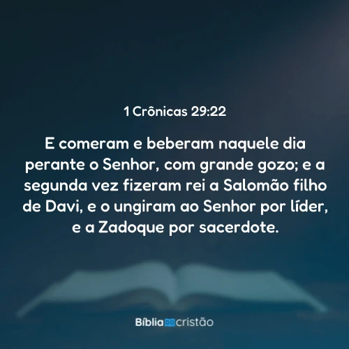 1 Crônicas 29:22