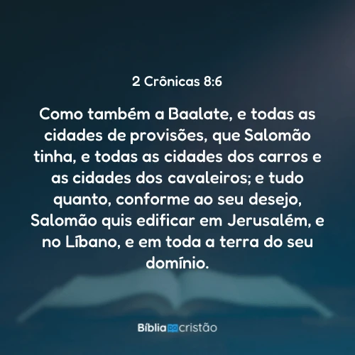 2 Crônicas 8:6