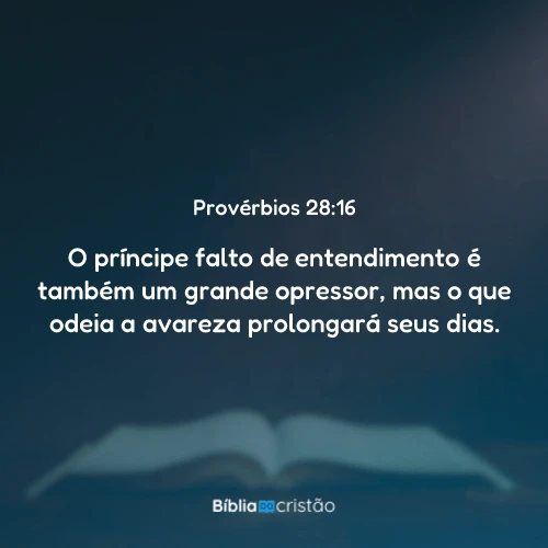 Provérbios 28:16